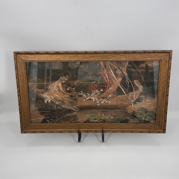 Antique Hand-Colored Bridal Song Print C.D. Weldon Campbell Art Co Framed - Picture 2 of 15